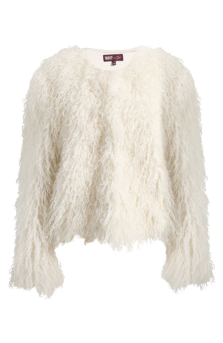 WAYF x Sara Walker Bridgette Faux Fur Jacket, Alternate, color, Ivory