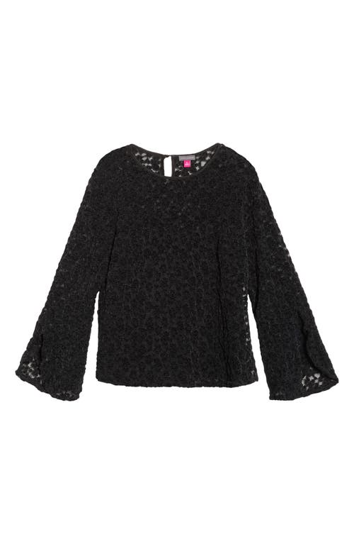 Vince Camuto Ruffle Sleeve Lace Top In Black