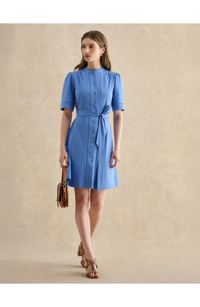 HOBBS LONDON Livvie Belted Mini Shirt Dress, Alternate, color, Riversideblue