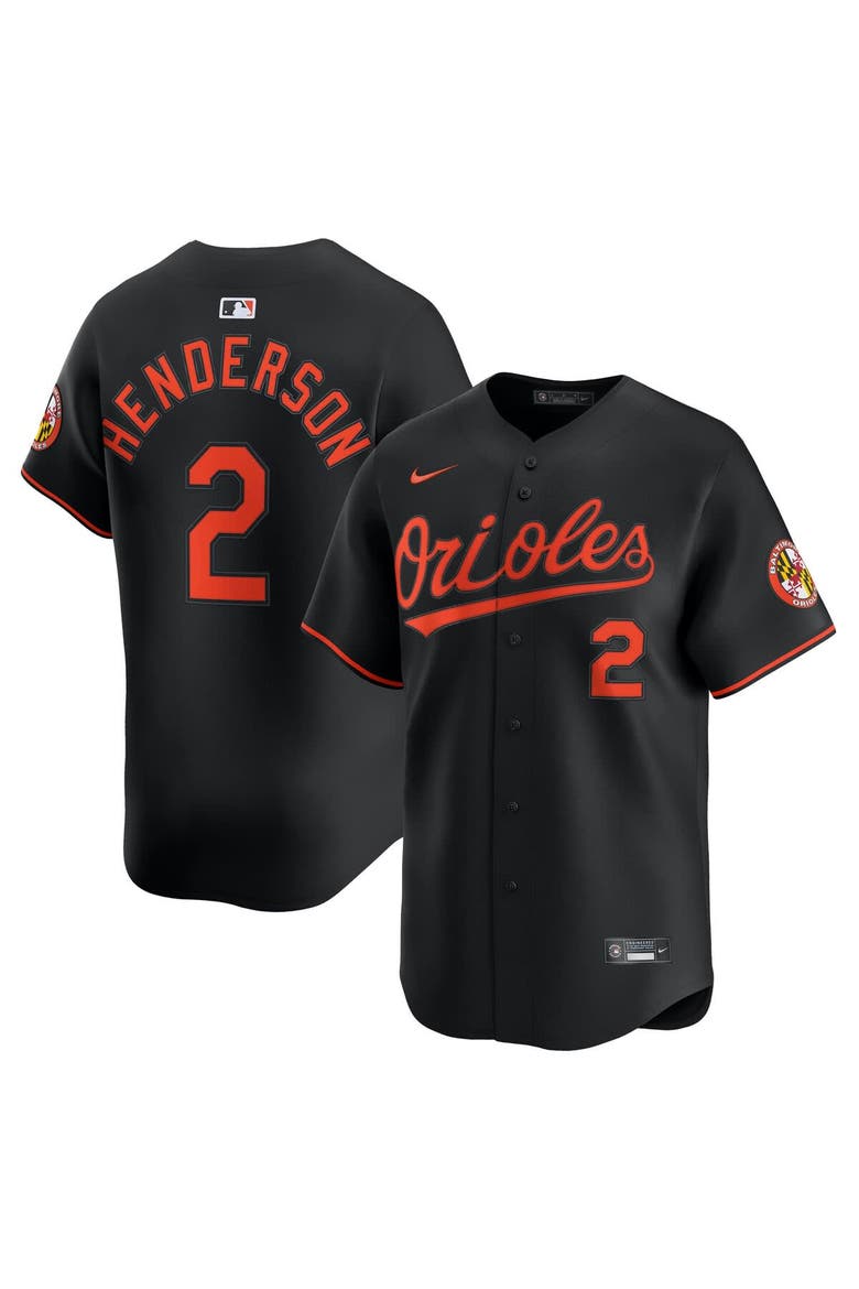 Men's Nike Gunnar Henderson Black Baltimore Orioles Alternate Limited Player Jersey, Main, color, Black