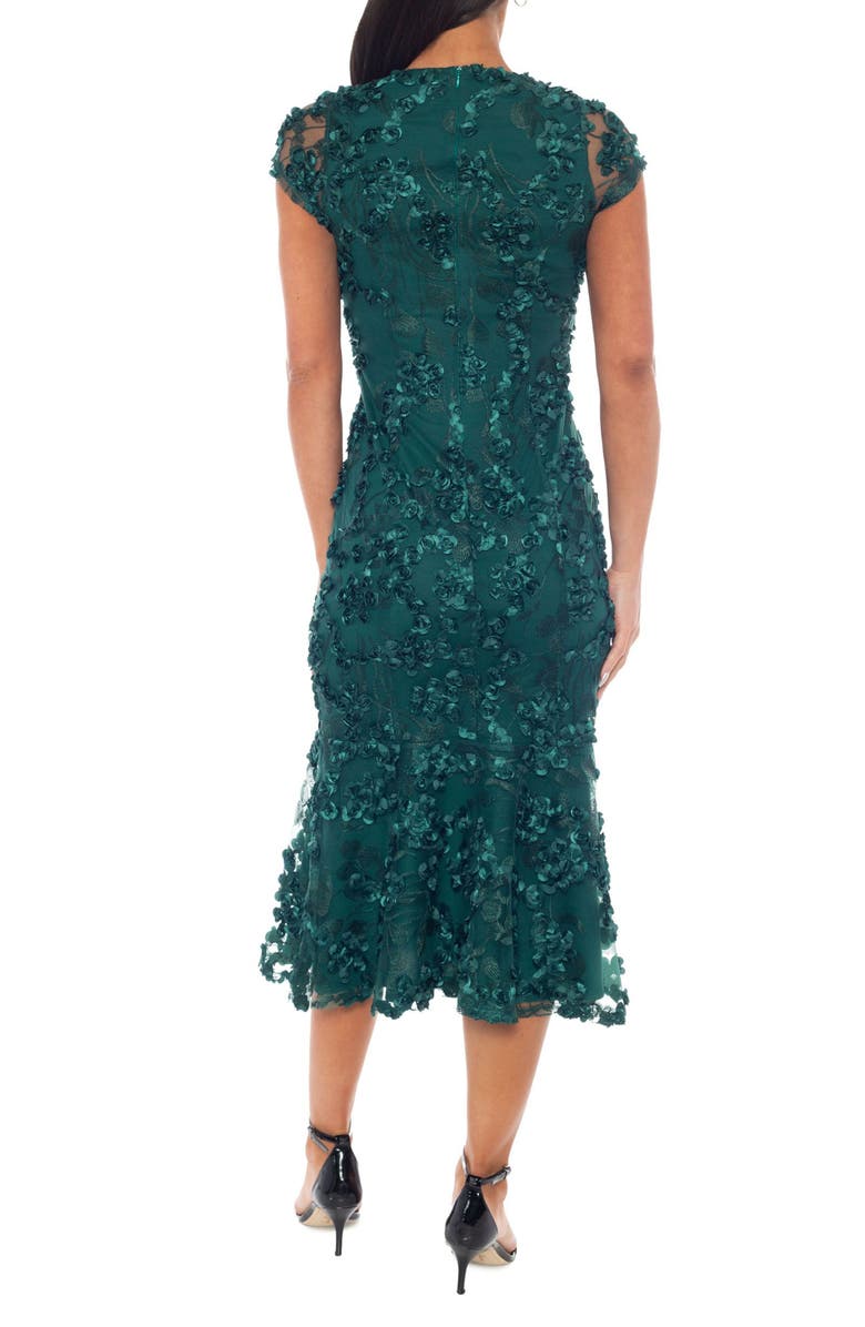 Oleg Cassini Embroidered Body-Con Dress, Alternate, color, Hunter