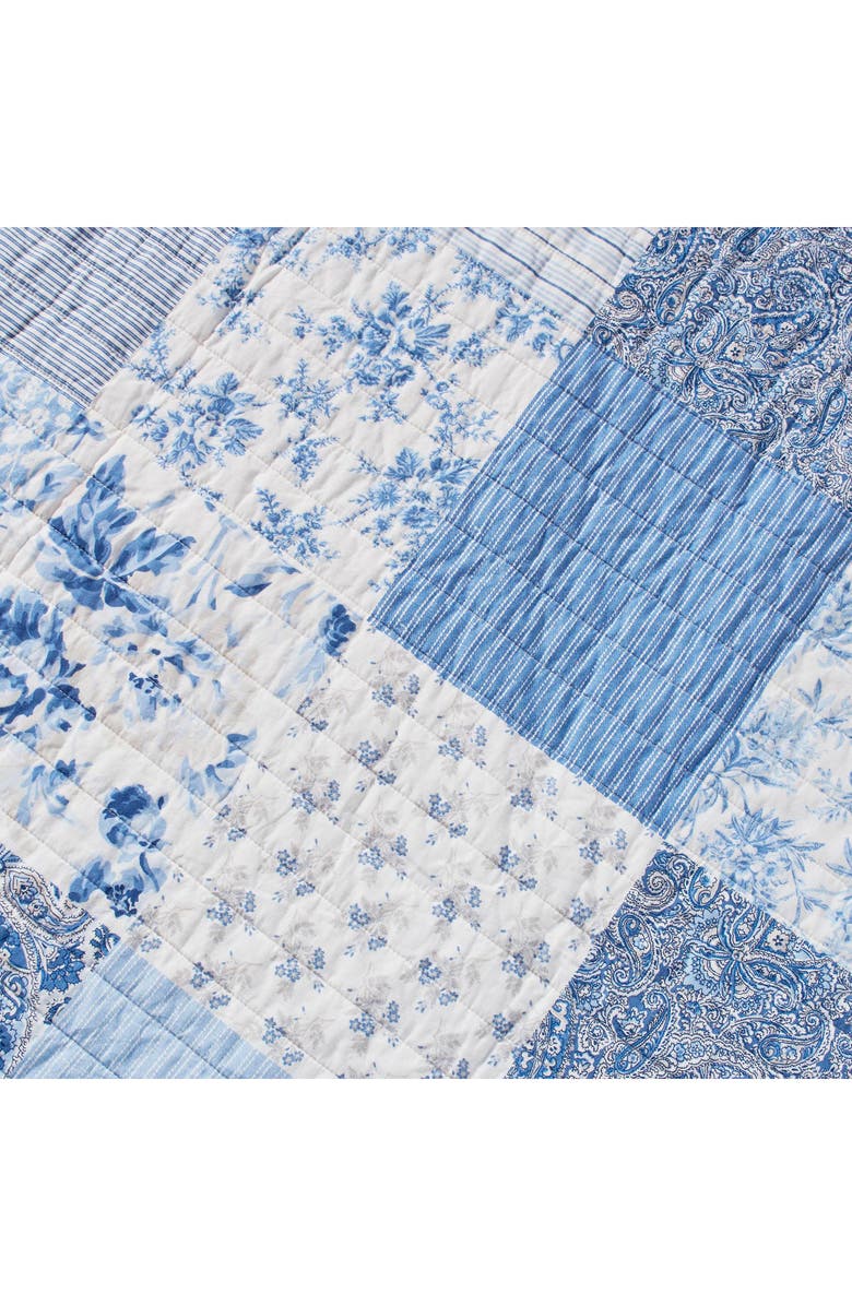 Laura Ashley Paisley Patchwork Full/Queen Quilt Set, Alternate, color, Blue
