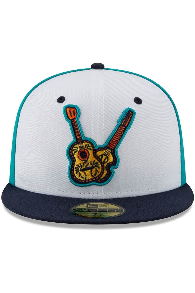 Men's New Era White/Navy Vihuelas de Nashville Copa de la Diversion 59FIFTY Fitted Hat, Alternate, color, White