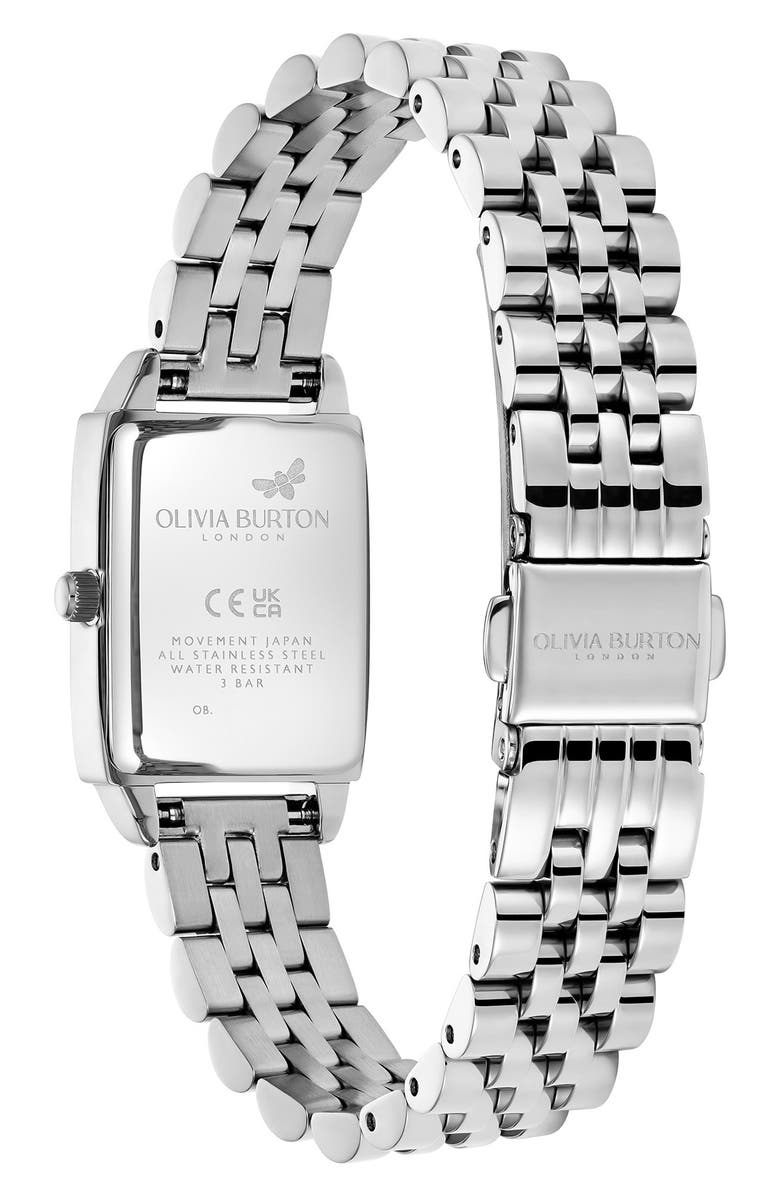 Olivia Burton Classics Rectangular Bracelet Watch, 20mm, Alternate, color, White