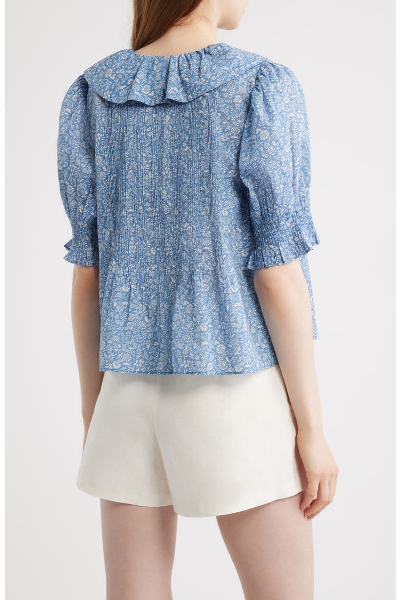 Henry Floral Print Ruffle Top, Alternate, color, BLUE GARDEN BLOOM