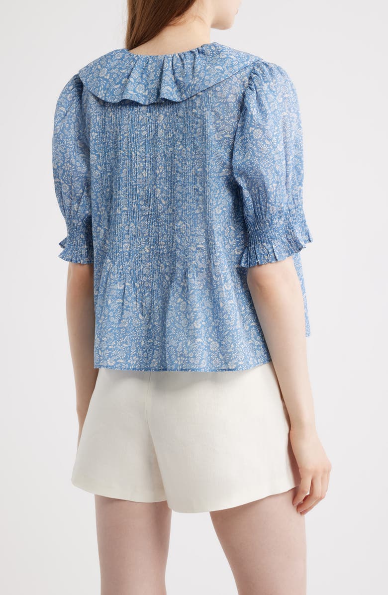 DÔEN Henry Floral Print Ruffle Top, Alternate, color,
