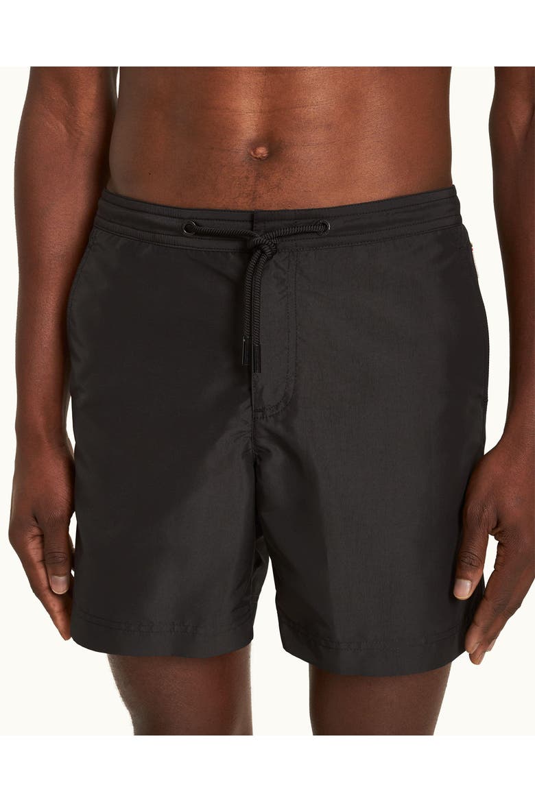 Bulldog Drawcord Mid-Length Lightweight Drawcord Swim Shorts, Alternate, color, Black