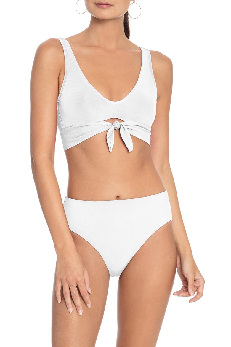 Ava High Waist Bikini Bottoms, Alternate, color, WHITE