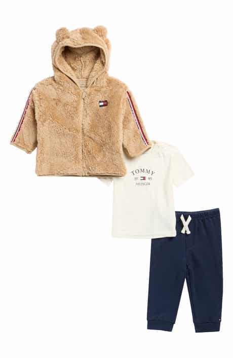 3-Piece High-Pile Fleece Jacket, T-Shirt & Pants Set