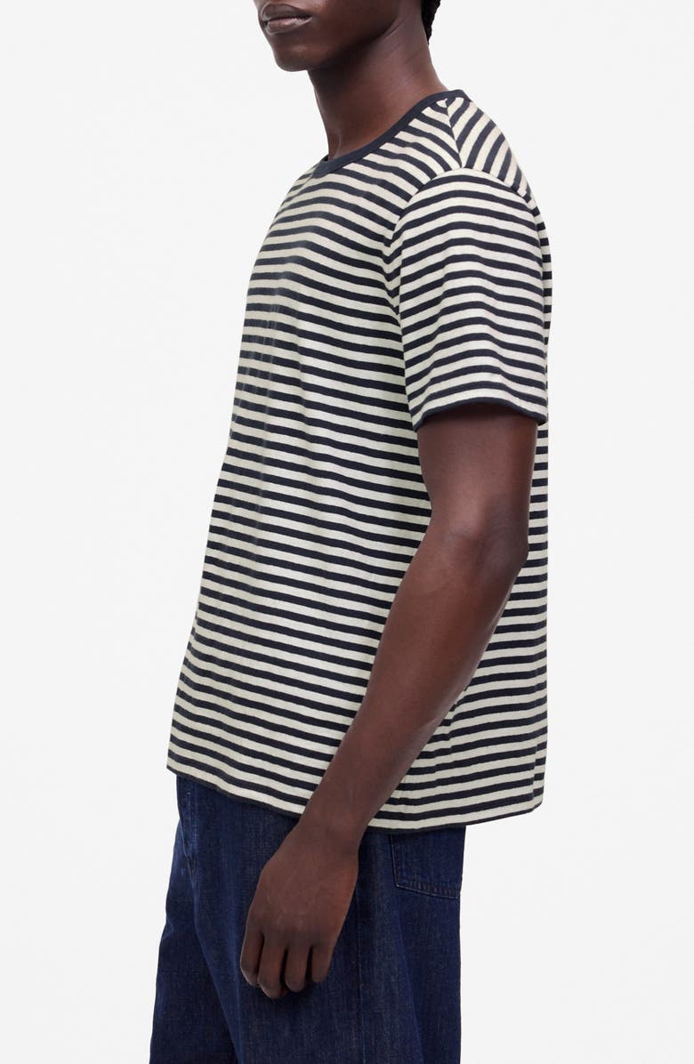 Madewell Allday Linen & Cotton T-Shirt, Alternate, color, Night Indigo