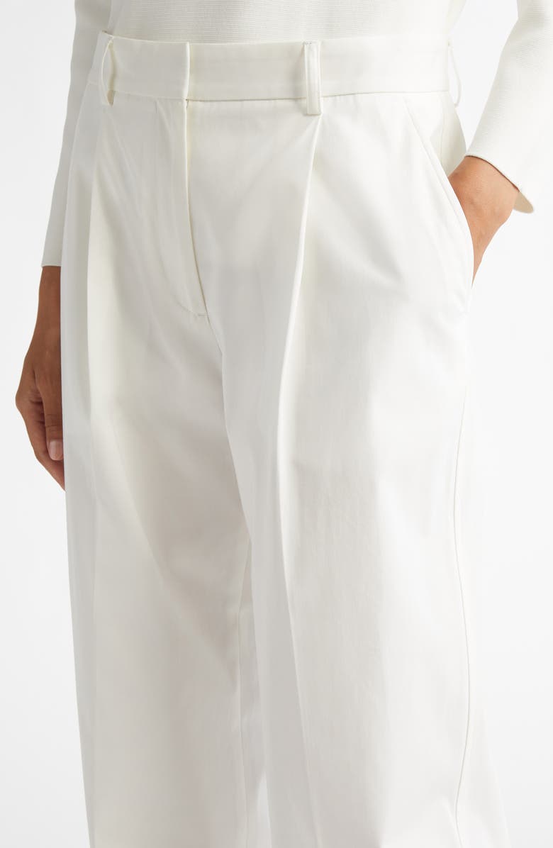 TOTEME Pleated Straight Leg Trousers, Alternate, color, White