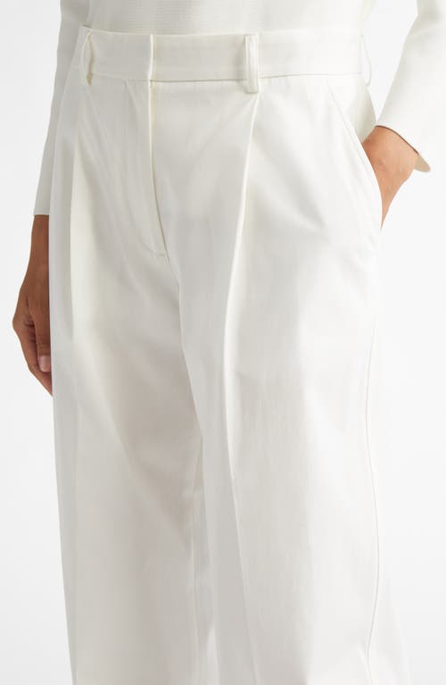 Totême Toteme Pleated Straight Leg Trousers In White