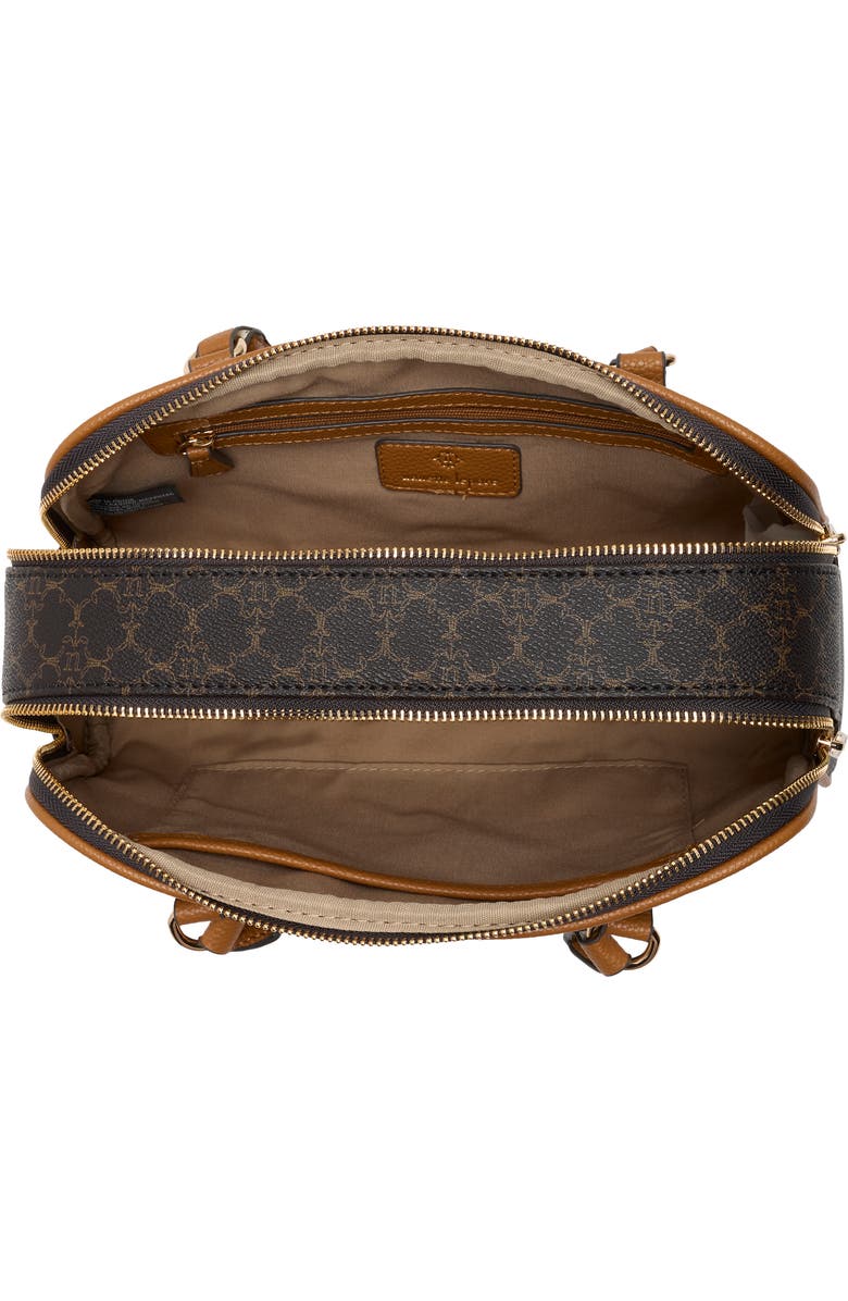 Nanette Lepore East/West Double Section Shoulder Bag, Alternate, color, Chocolate Logo-Vachetta