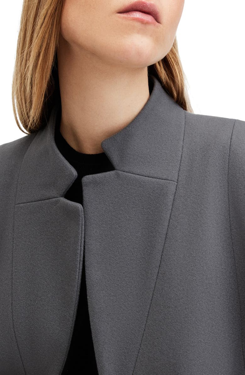 AllSaints Sidney Wool Blend Coat, Alternate, color, Eiffel Grey