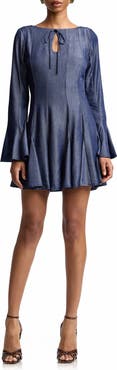 Avec Les Filles Godet Bell Sleeve Minidress
