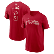 Nike Men's Nike Josh Jung Red Texas Rangers 2026 City Connect Name & Number T-Shirt