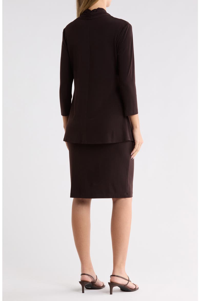 Long Sleeve Mock Jacket Dress, Alternate, color, DARK BROWN