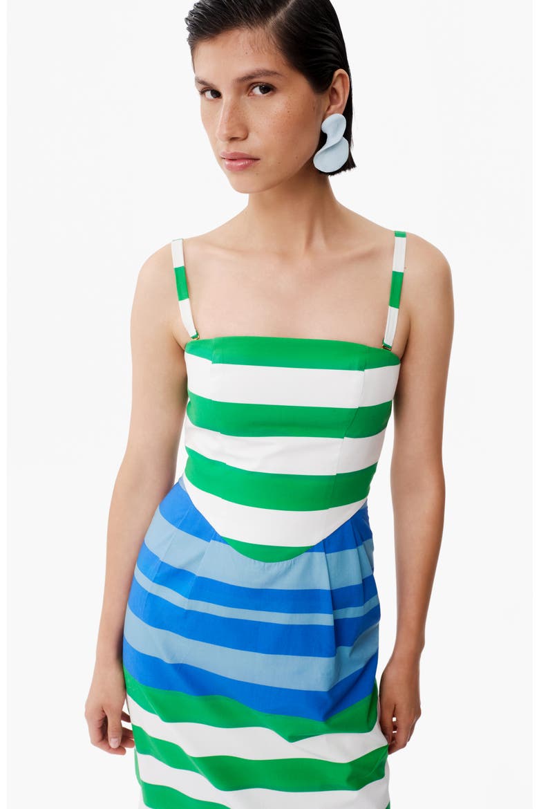 Ally Fitted Cotton Midi Dress, Alternate, color, Costa Verde