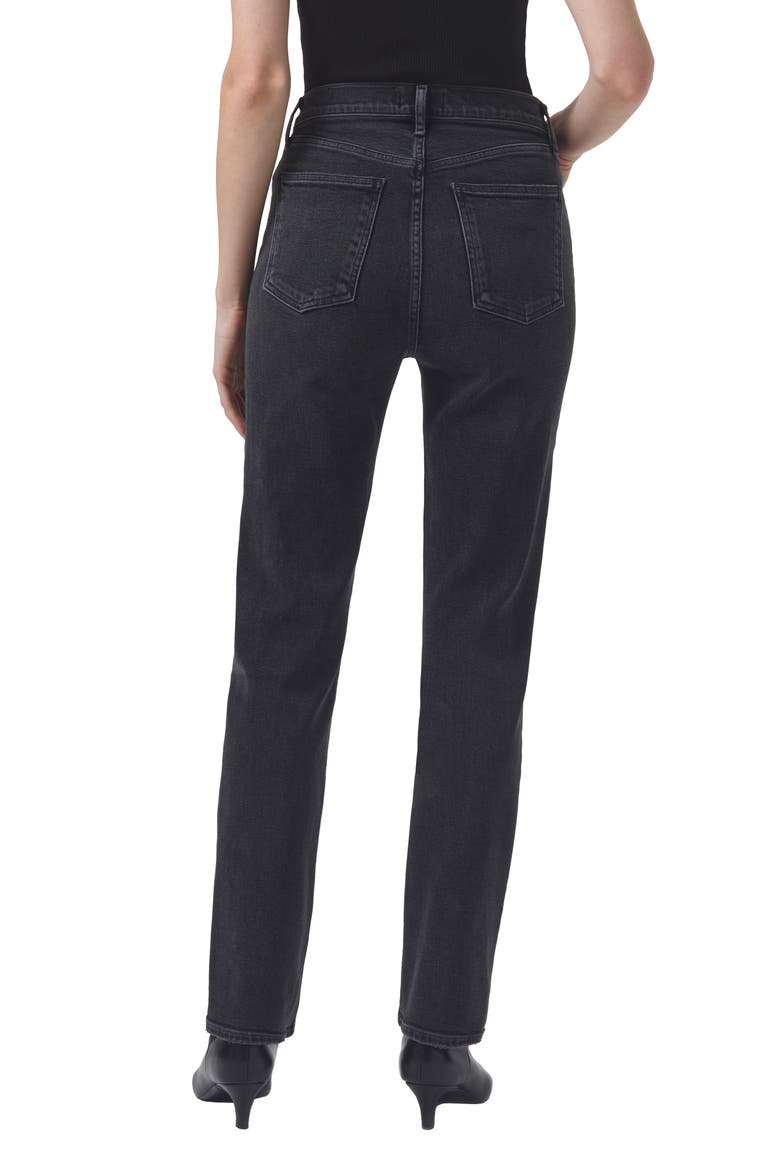 High Waist Stovepipe Jeans, Alternate, color, METAL