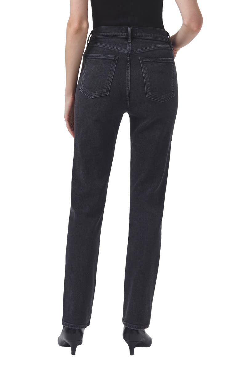 AGOLDE High Waist Stovepipe Jeans, Alternate, color, Metal