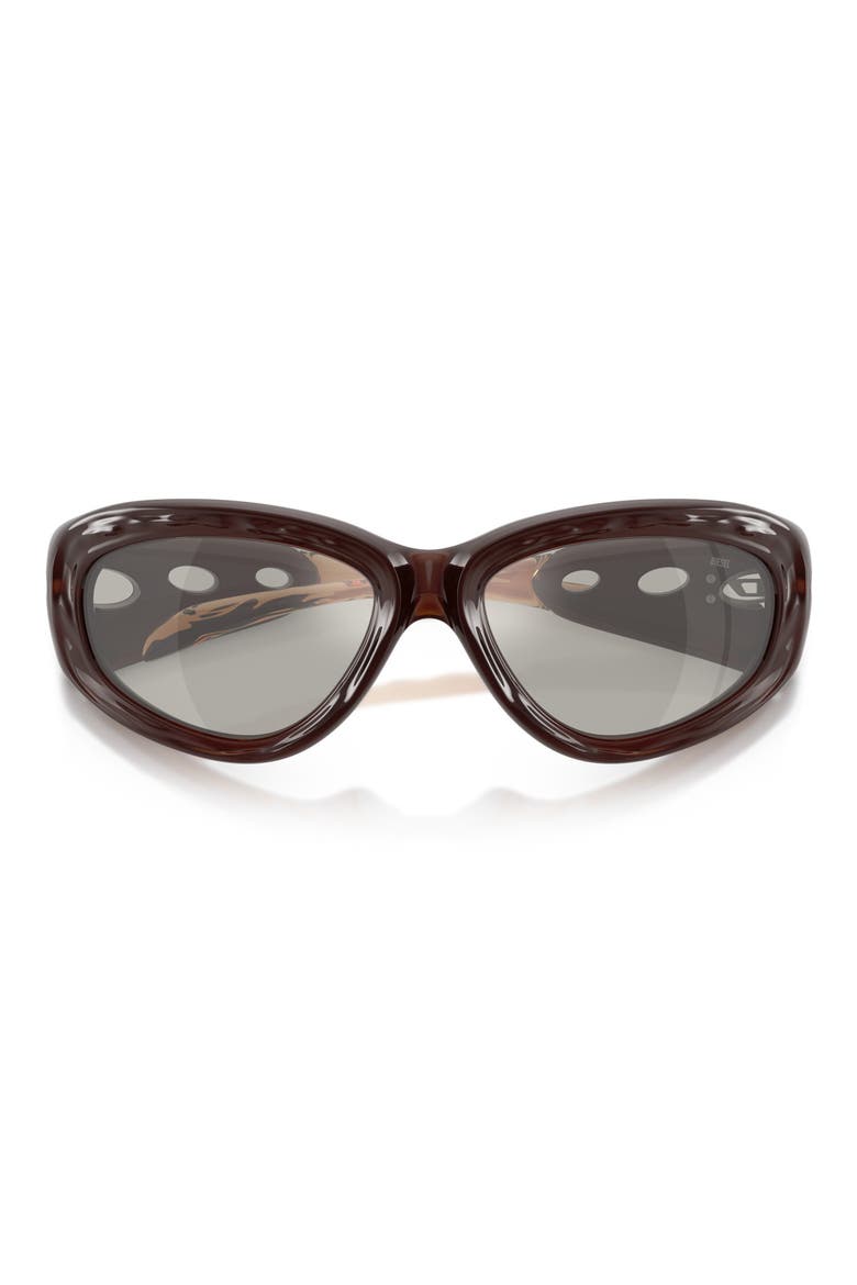 63mm Oversize Mirrored Pillow Sunglasses, Alternate, color, MILKY DARK ORANGE / GREY