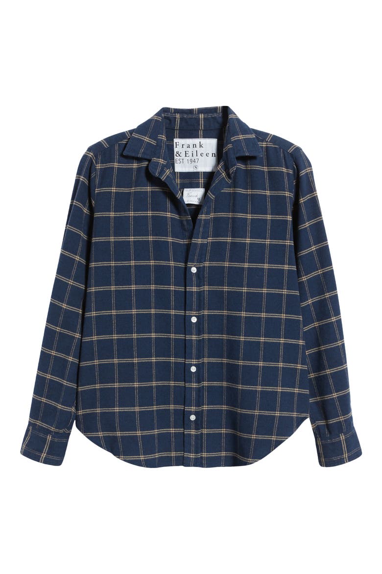 Frank Windowpane Plaid Button-Up Shirt, Alternate, color, NAVY W/ DOUBLE TAN WINDOWPANE