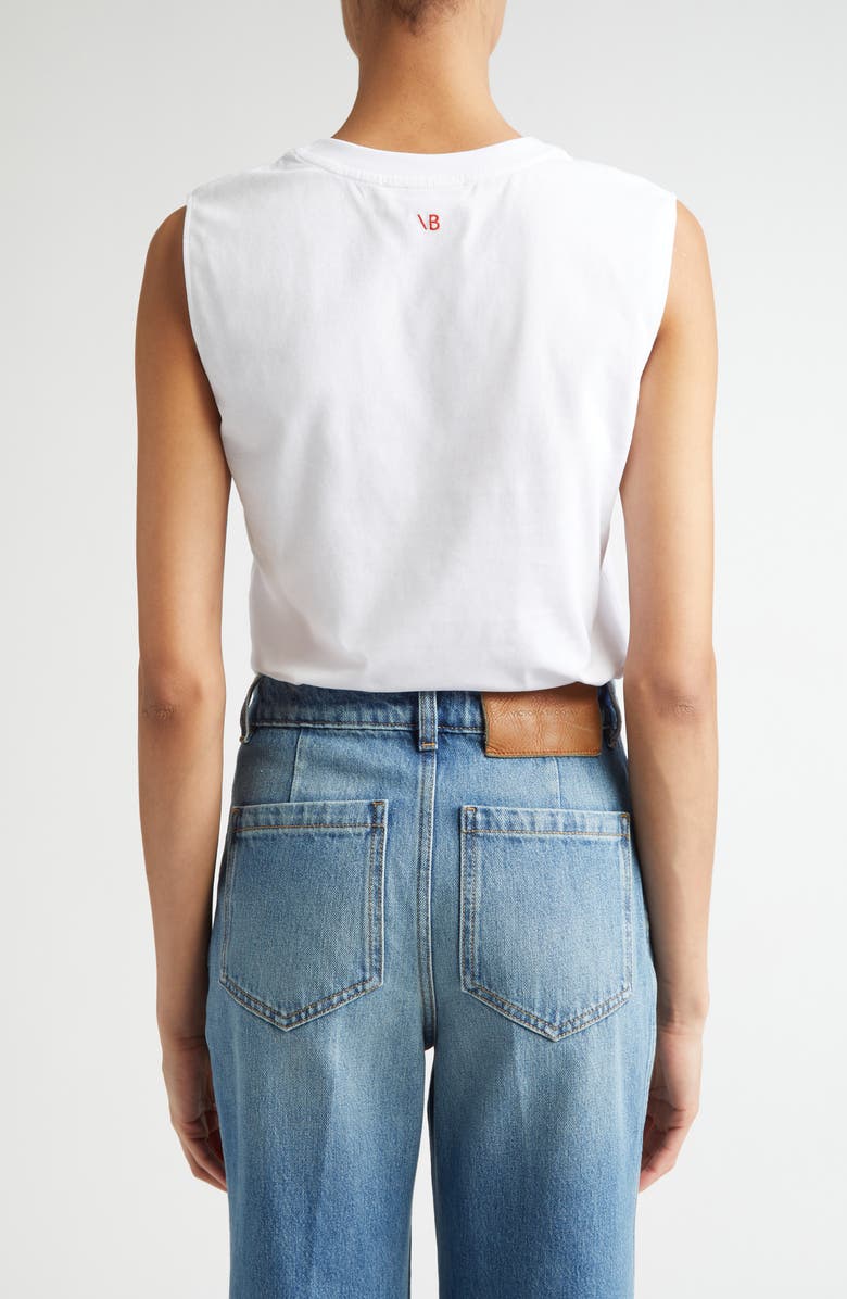 Victoria Beckham Be Honest Organic Cotton Graphic Tank, Alternate, color, 