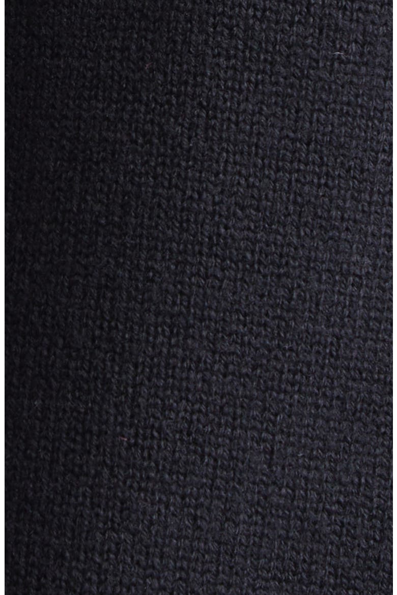 Floral Brooch Virgin Wool V-Neck Sweater, Alternate, color, N0000 NERO