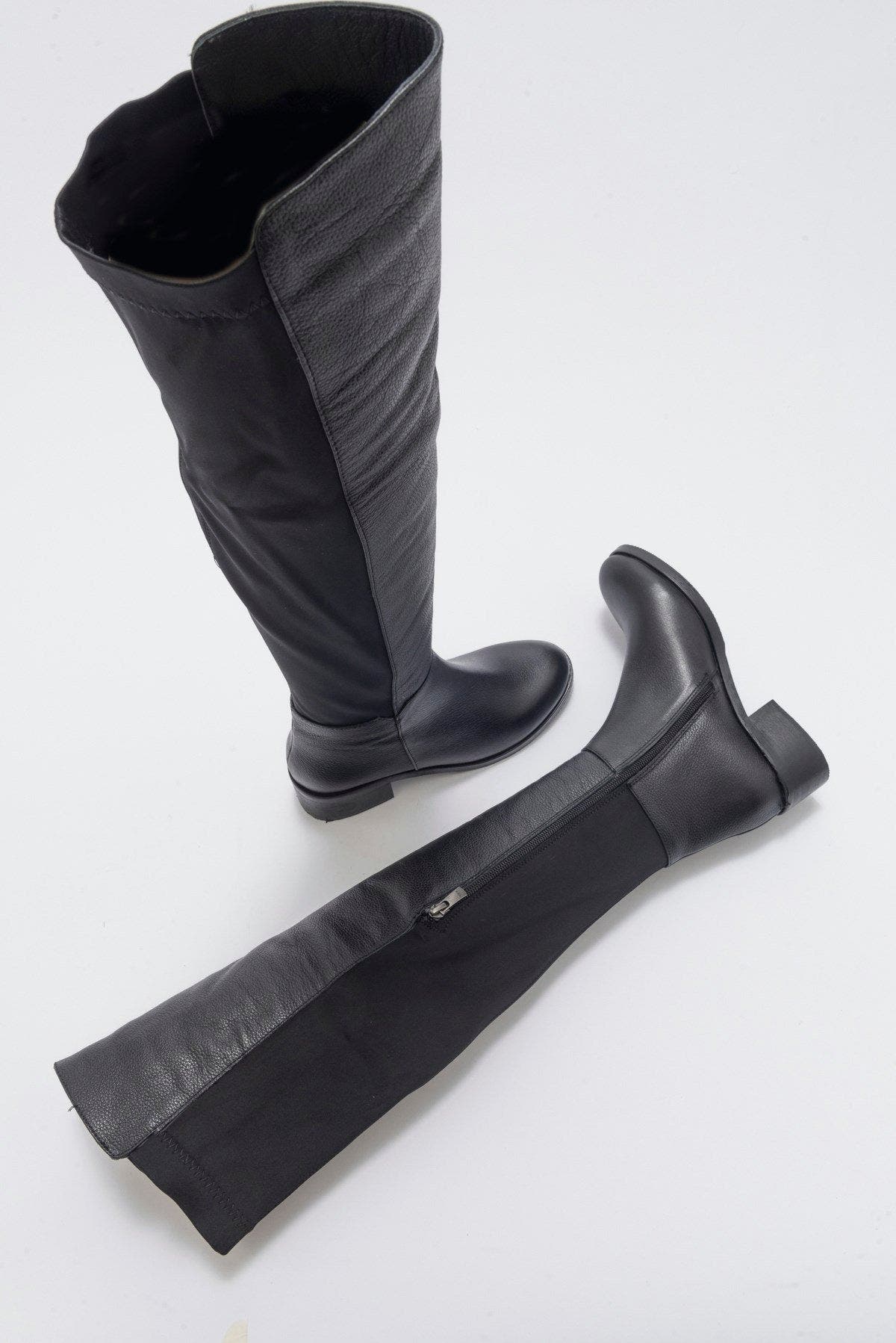 Forever 
Always Shoes Cassie Leather Knee High Boot, Alternate, color, Black Leather