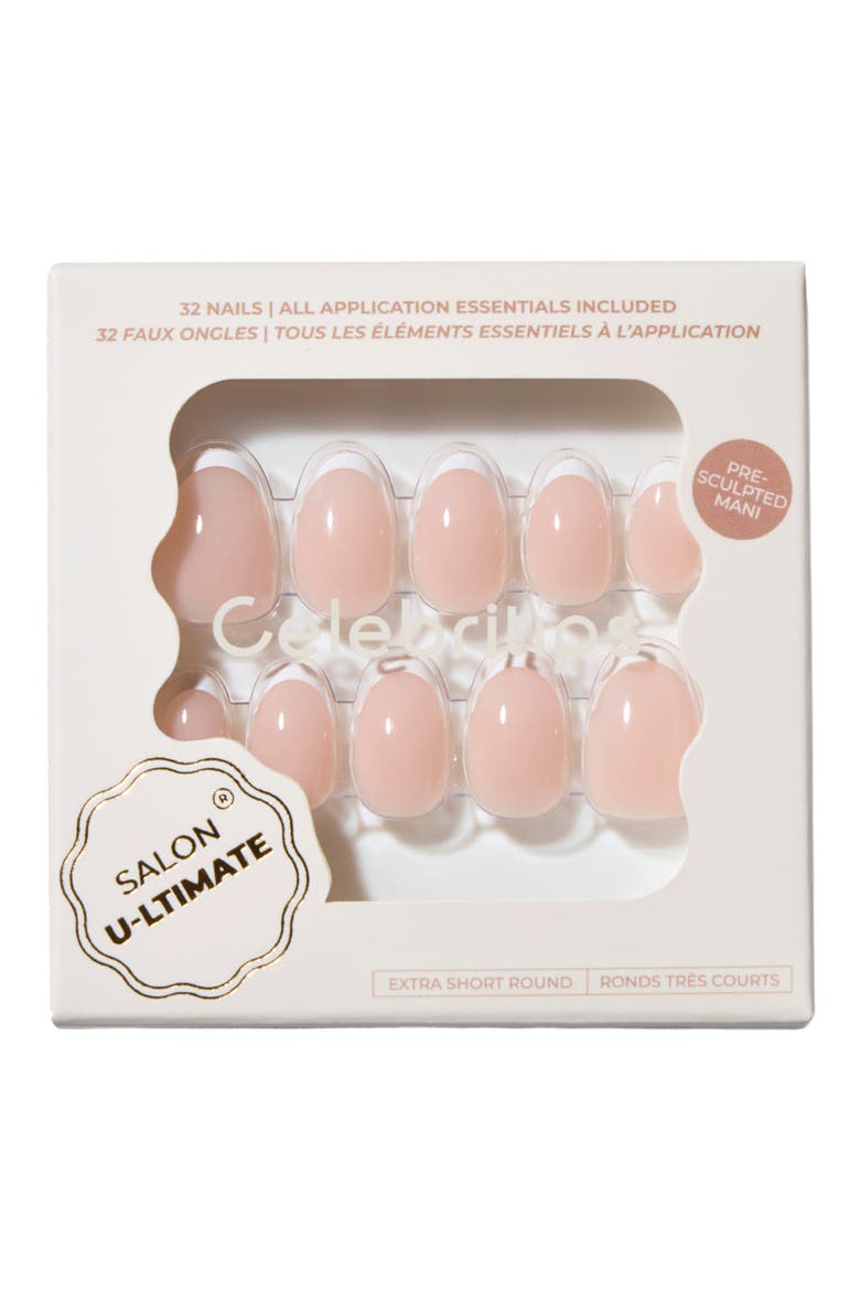 Salon U-ltimate Extra Short Round Press-On Nails, Main, color, NUDE CLASSIC FRENCH