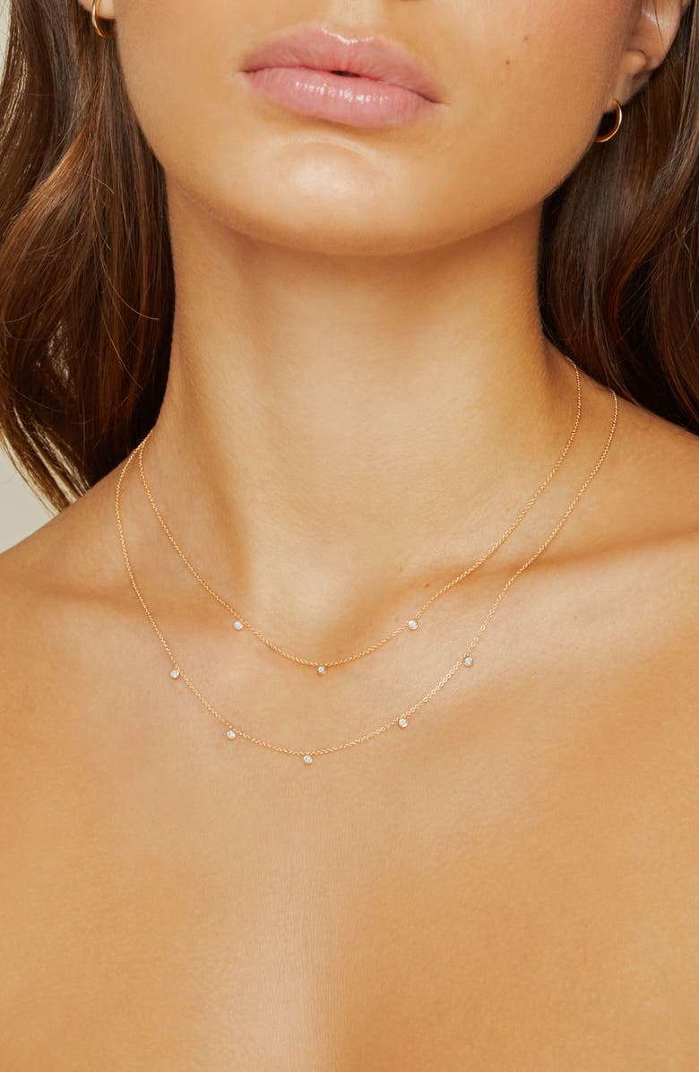 BYCHARI Diamond Bezel Charm Necklace, Alternate, color, 