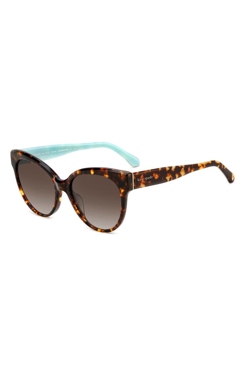 Kate Spade New York aubriella 55mm cat eye sunglasses, Alternate, color, Havana