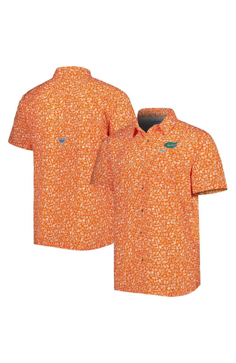 Columbia Men's Columbia Orange Florida Gators Super Slack Tide Omni-Shade Team Button-Up Shirt, Main, color, 