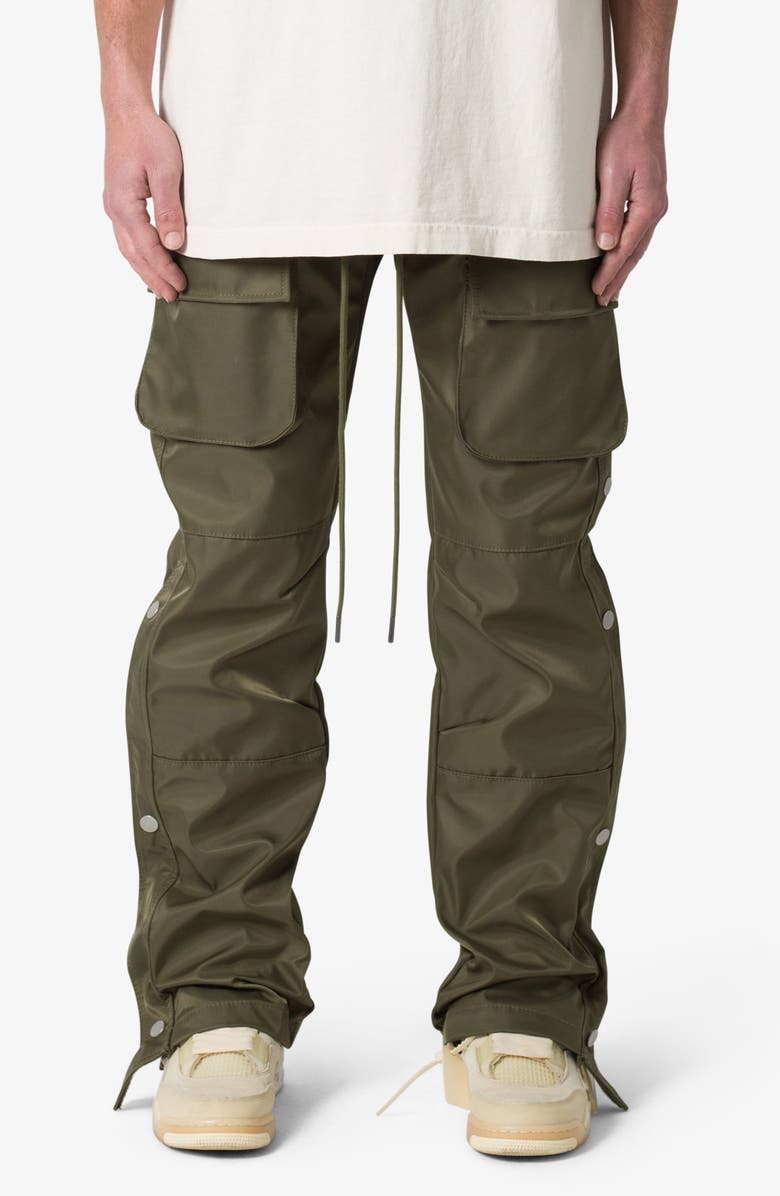 mnml Snap Front Cargo Pants, Alternate, color, Olive