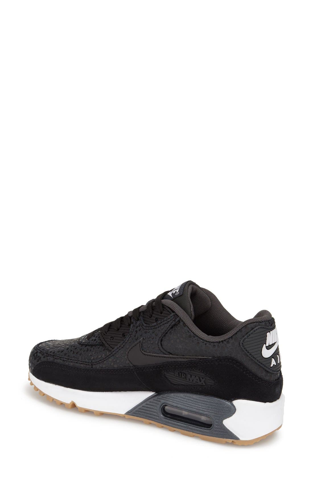 'Air Max 90 - Premium' Sneaker, Alternate, color, BLACK/ BLACK/ WHITE