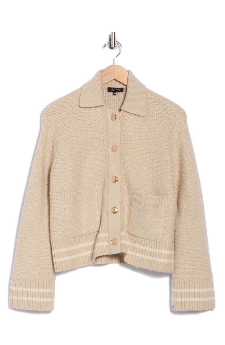 1.STATE Patch Pocket Sweater Jacket, Alternate, color, New Biscotti