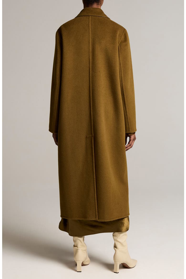 Single Breasted Wool & Cashmere Coat, Alternate, color, MOSS OCHRE