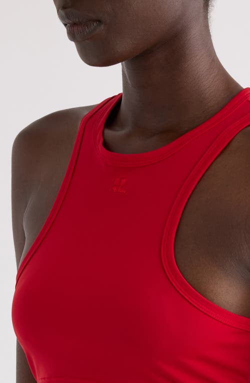Courrèges Technical Jersey Scuba Bra Top In Ruby