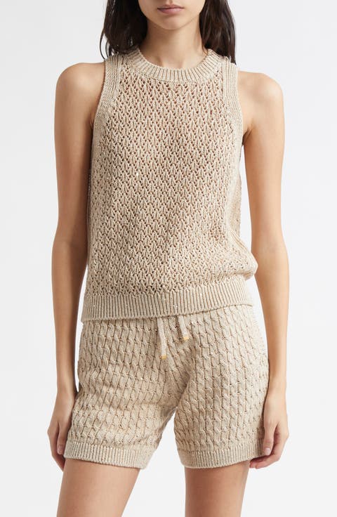Sequin Open Stitch Sweater Tank