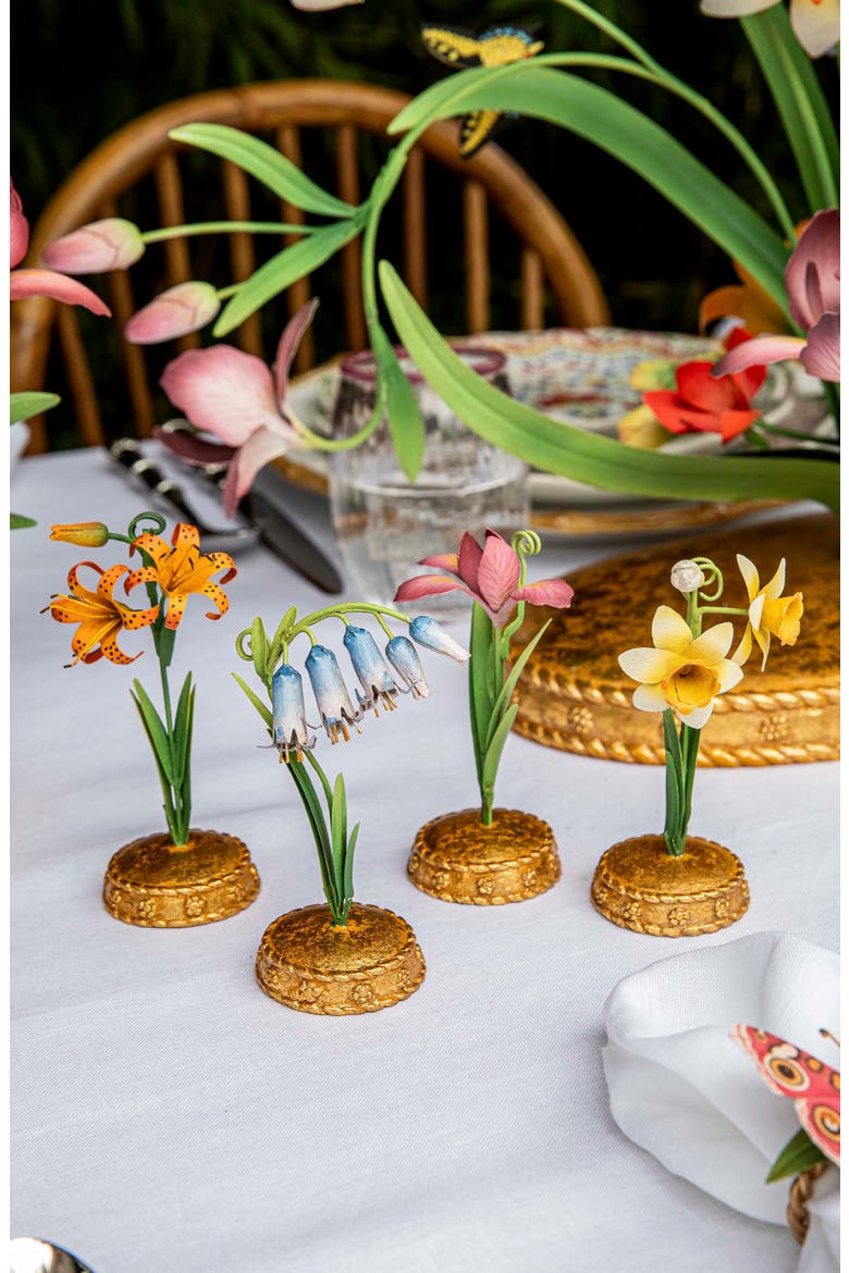 Meadow Walk Tiger Lily Place Card Holder, Alternate, color, ORANGE