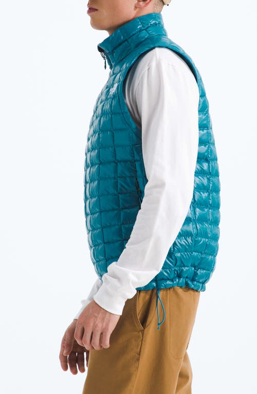 The North Face Thermoball Windproof Water Repellent Packable Quilted Vest In Blue