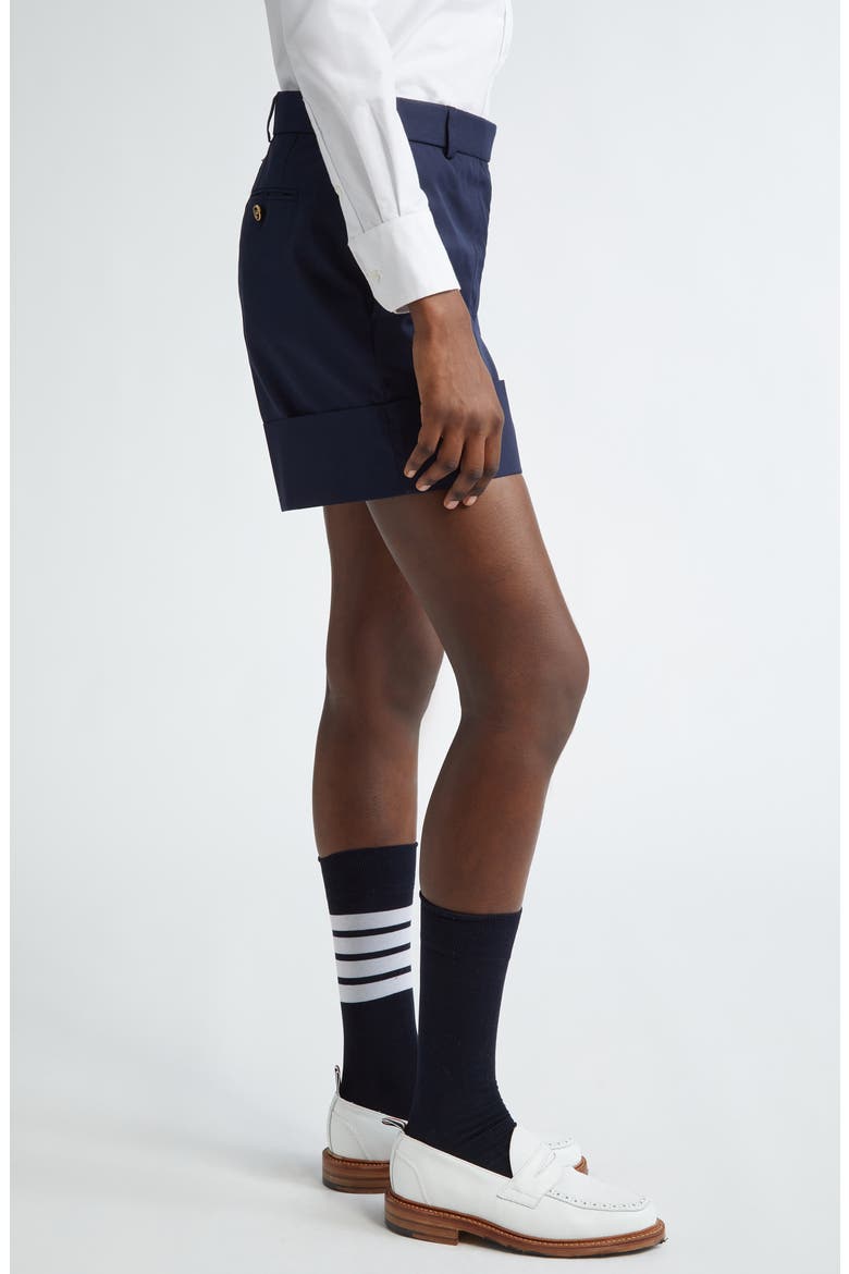 Fit 2 Sack Cuff Hem Wool & Cashmere Shorts, Alternate, color, NAVY