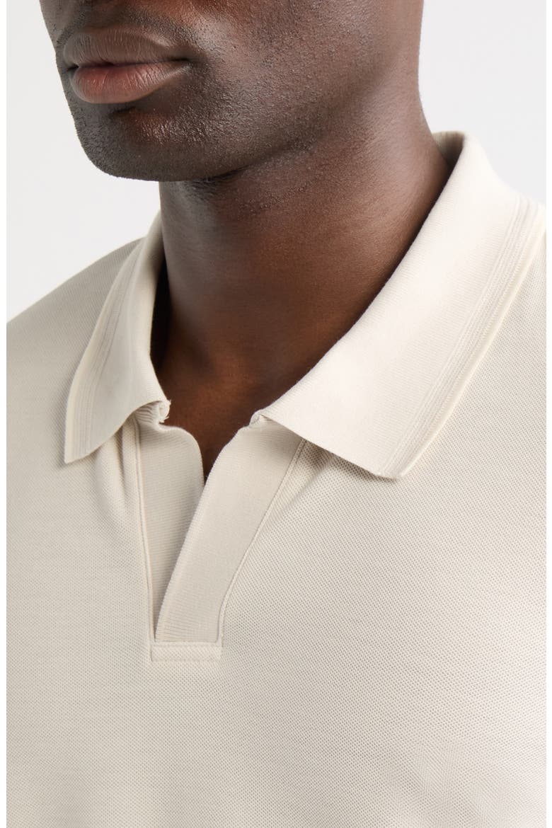 Piqué Johnny Collar Shirt, Alternate, color, GREY MOONBEAM