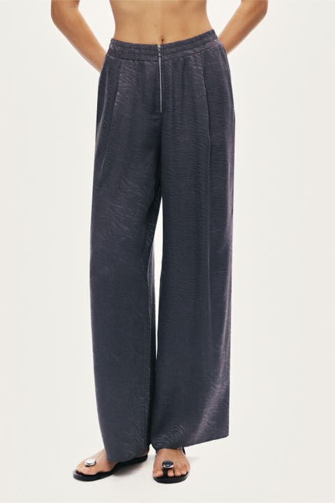 Fluid Straight-Leg Pants