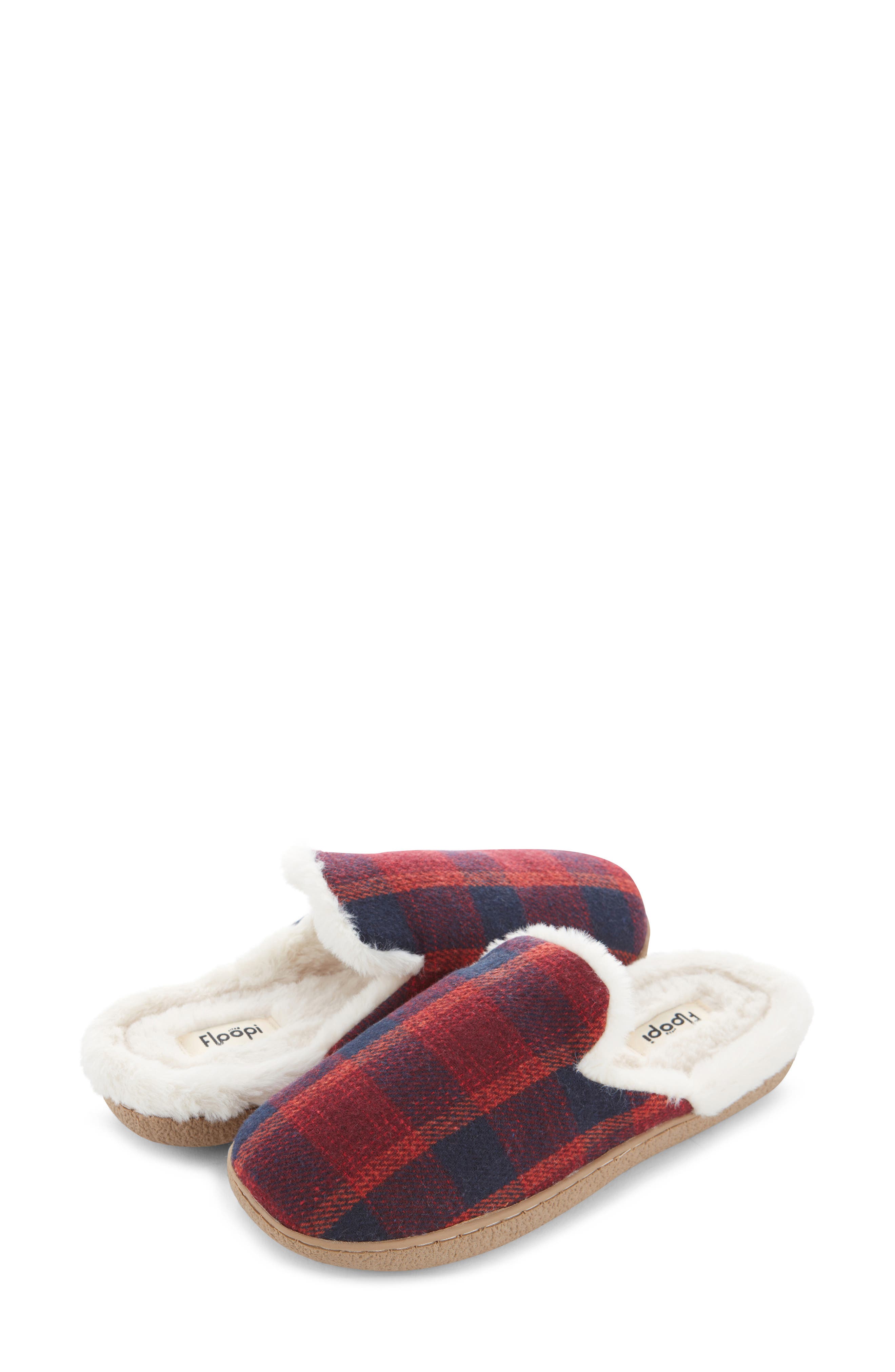 FLOOPI Faux Shearling Lined Slipper, Alternate, color, Red