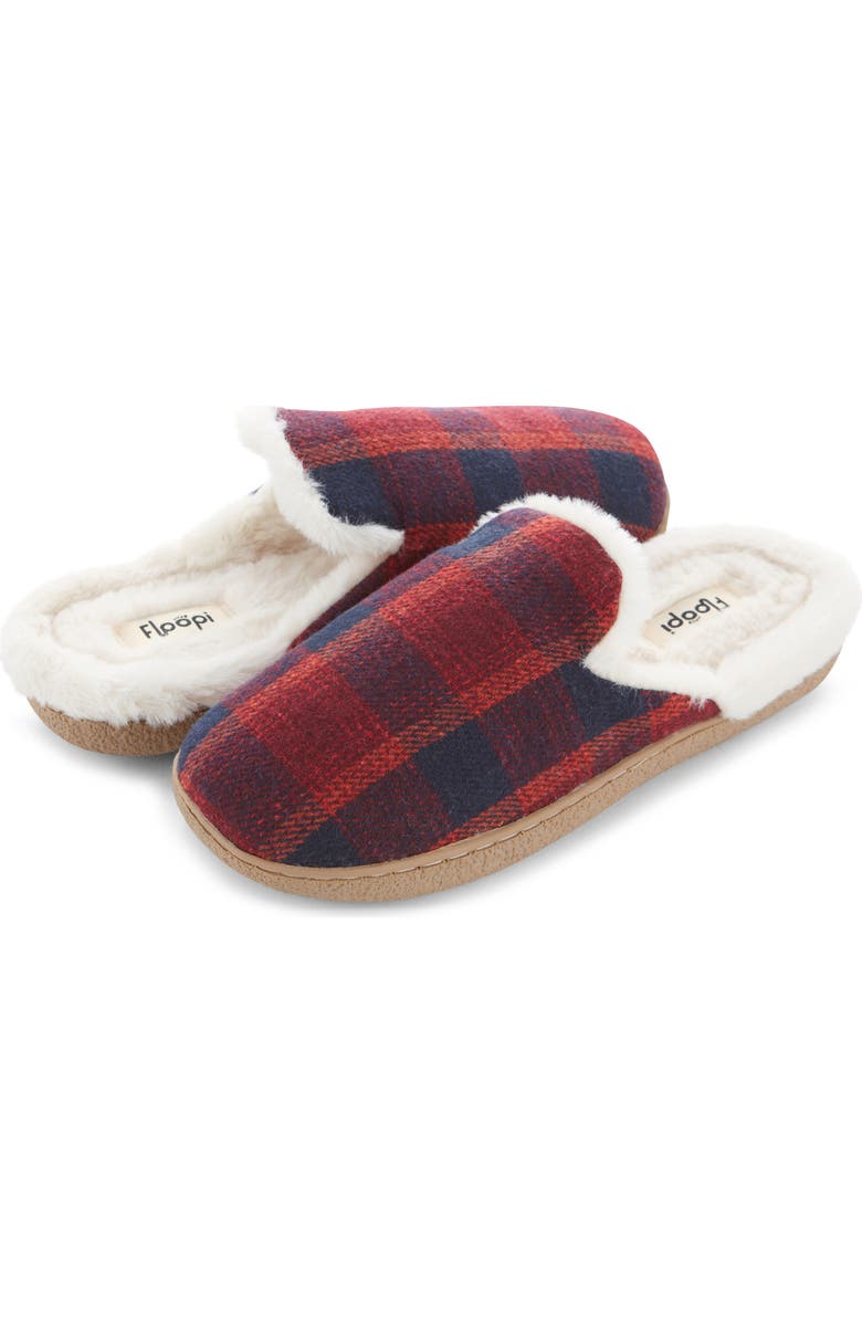 FLOOPI Faux Shearling Lined Slipper, Alternate, color, Red
