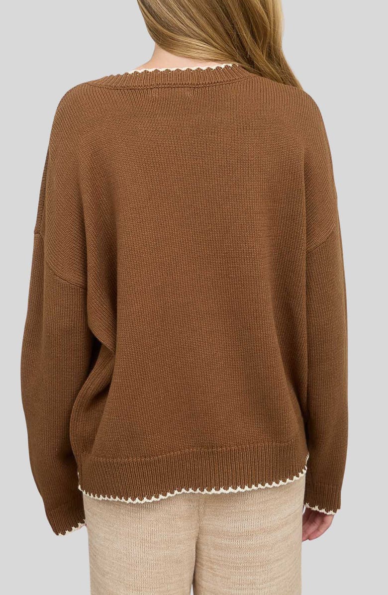 Blu Pepper Crewneck Cotton Blend Sweater, Alternate, color,