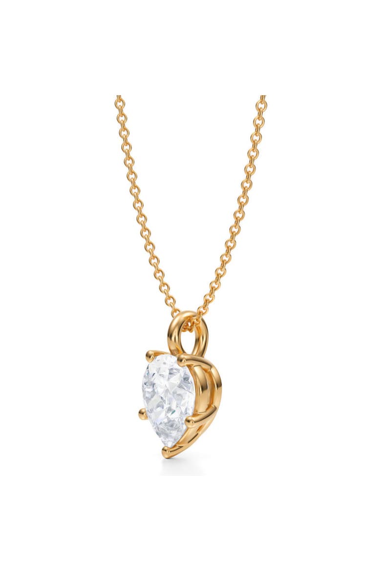 Pear Solitaire Lab Diamond Pendant Necklace 14K 2.0ct, Alternate, color, Yellow Gold