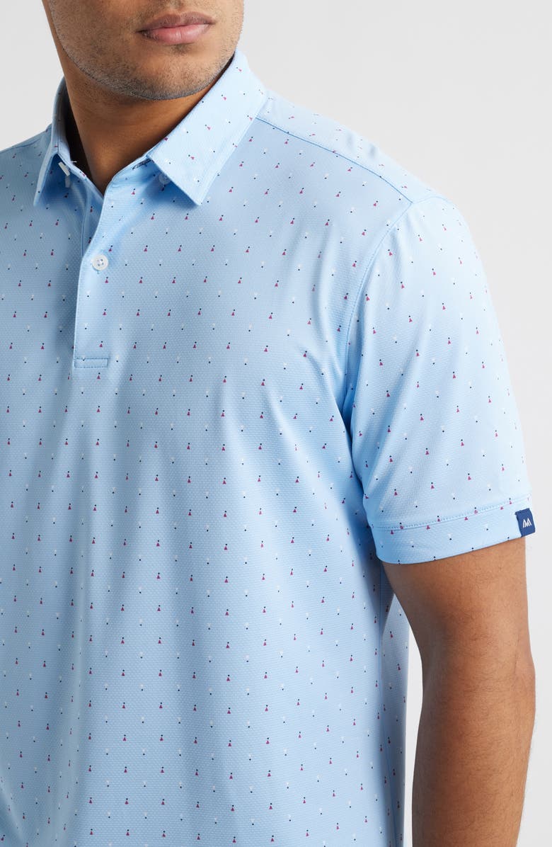 Mizzen+Main Halyard Trim Fit Performance Polo, Alternate, color, Light Blue Exclamation Geo