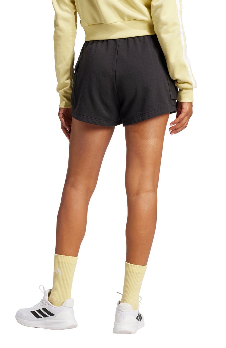 adidas French Terry Cargo Shorts, Alternate, color, Black/Whit